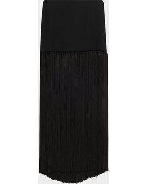 Michael Kors Tassel Wool Gabardine Maxi Skirt - Black