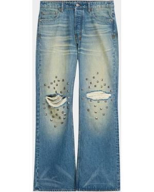 Ksubi Apos;S Toro Studded Distressed Baggy Jeans - Blue