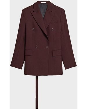 Helmut Lang Belted Double-Breasted Blazer - Red