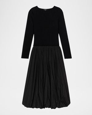 Rails Romana Long-Sleeve Bubble Midi Dress - Black