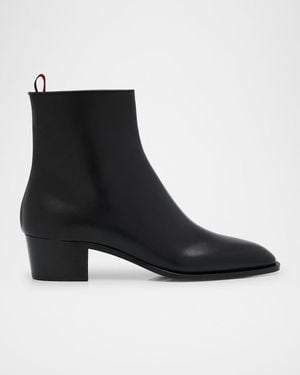 Christian Louboutin Ziggissimo Forever Leather Ankle Boots - Black