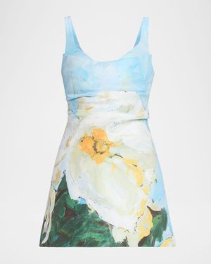 Acler Newcatton Floral Minidress - Blue