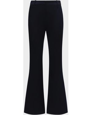 Callas Milano Mila Cropped Flare-Leg Stretch Cotton Pants - Blue