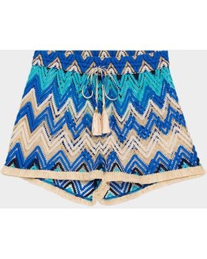 Ramy Brook Chevron Duke Shorts - Blue