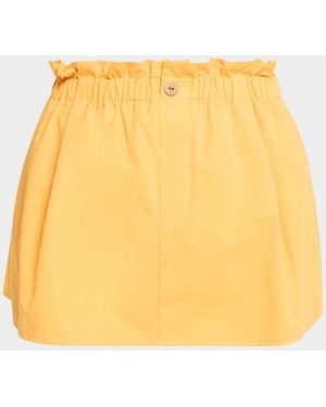 Vince Mid-Rise Cotton Mini Skirt - Yellow