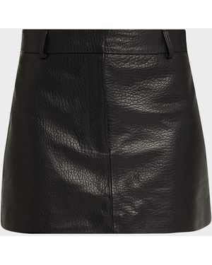 AEXAE Pebble Leather Mini Skirt - Black