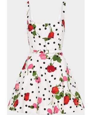 Nicholas Eleni Belted Floral-Print Mini Dress - Red