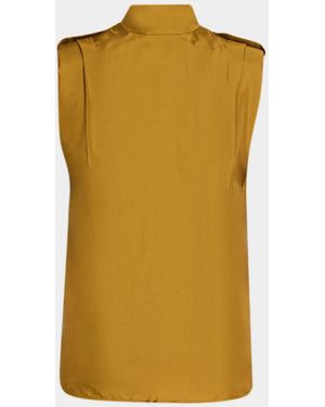 Zimmermann Sleeveless Tuck Satin Top - Yellow