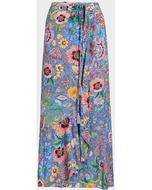 Johnny Was Lilliana Print Side Tie Pareo - Blue