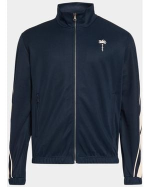 Palm Angels Apos;S Palm Tree Striped Track Jacket - Blue