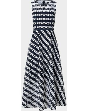Akris Punto Dot Cut-Out Guipure Fit-Flare Midi Dress - White