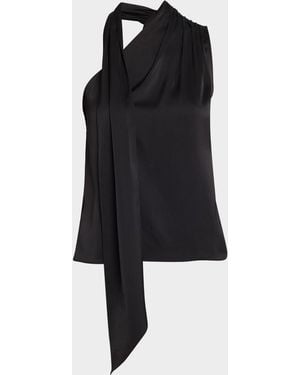 Generation Love Caliope One-Shoulder Satin Top - Black