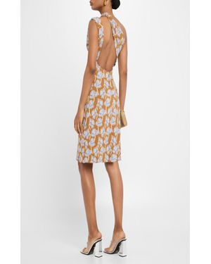 Versace Printed Stretch Crepe One-Shoulder Dress | Lyst