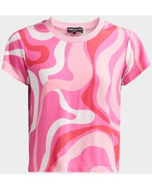 Generation Love Kai Geo Jersey Crewneck T-Shirt - Pink