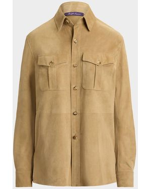Ralph Lauren Landry Lamb-Suede Shirt - Natural