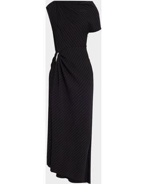 Brandon Maxwell The Lowery Asymmetric Draped Dress - Black
