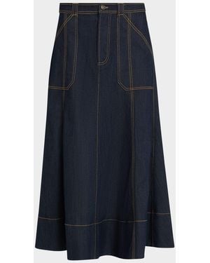Cinq À Sept Benji Denim Maxi Skirt - Blue