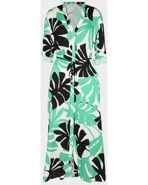 Sunshine 79 Monstera Maxi Shirtdress - Green