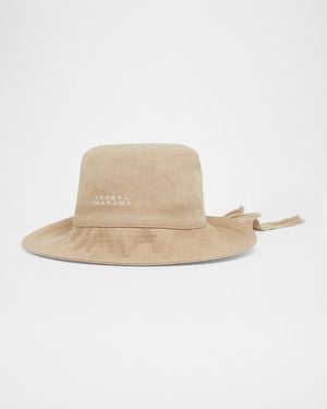 Isabel Marant Shaley Embroidered Bucket Hat - White