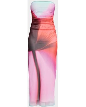 Significant Other Sura Strapless Floral Mesh Dress - Pink
