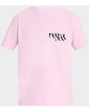 Purple Painted Wordmark Jersey T-Shirt - Pink