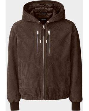 Mackage Apos;S Sylas Suede Hooded Jacket - Brown