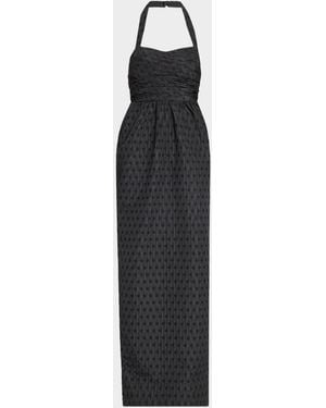 As It May Janelle Polka Dot Column Gown - Black