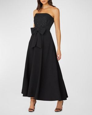 Shoshanna Jasmina Strapless Beaded A-Line Gown - Black