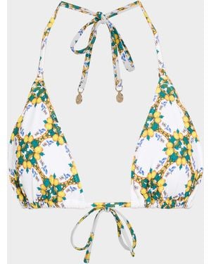 MILLY Lemon Tile Bikini Top - Multicolor