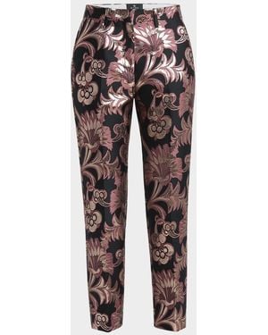 Etro Jacquard Tapered Leg Pants - Multicolor