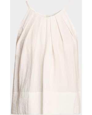 A.L.C. Caroline Pleated Scoop-Neck Top - Natural
