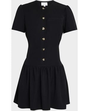 Tanya Taylor Ripley Crepe Mini Dress - Black