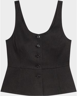 Theory Seamed Peplum Vest - Black