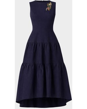 Shoshanna Skylar Tiered High-Low Maxi Dress - Blue