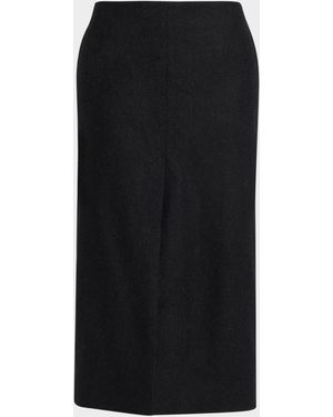 Nili Lotan Mariha Wool Midi Skirt - Black