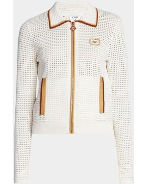 CASABLANCA Tuck-Stitch Cotton Jacket - Natural
