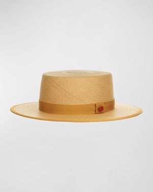 Keith James Derby Straw Hat - Natural