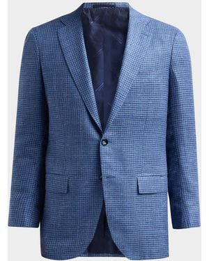 Kiton Apos;S Cashmere Houndstooth Sport Coat - Blue