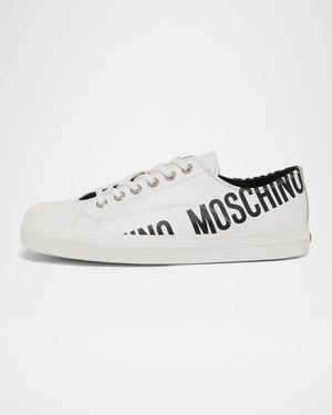 Moschino Logo Faux-Leather Low-Top Sneakers - Multicolor