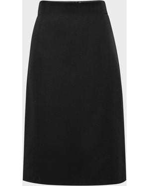 Akris Wool-Blend Knee-Length Pencil Skirt - Black
