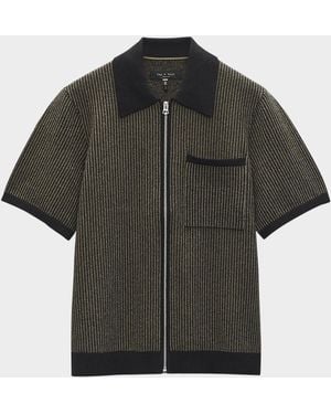 Rag & Bone Apos;S Zuma Jacquard Zip Sweater - Black