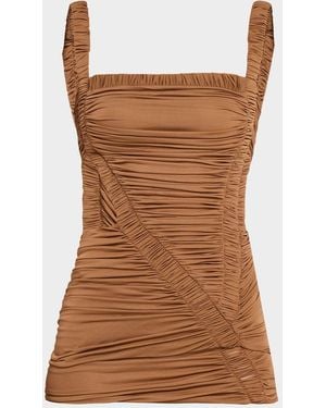 Christopher Esber Orion Separation Ruched Cutout Top - Brown