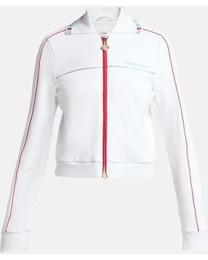 CASABLANCA Textured Pique Embroidered Track Jacket - White
