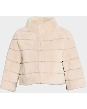 Gorski Lamb Shearling Bolero Jacket - Natural