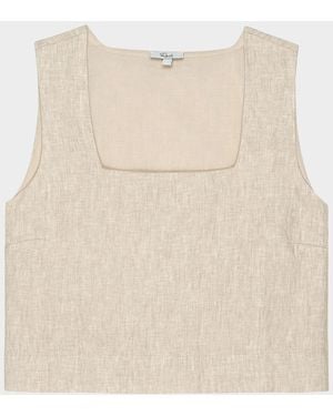 Rails Akira Square-Neck Linen Crop Top - Natural