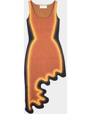 Ph5 Aster Reversible Asymmetric Wavy Dress - Orange