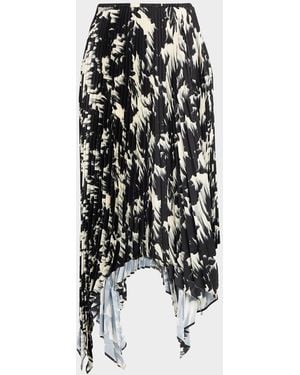 Marques & apos;Almeida Floral Plisse Midi Skirt - Black