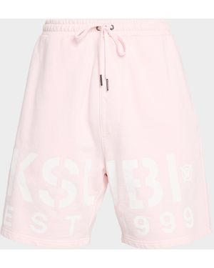 Ksubi Apos;S State Trak Relaxed Cotton Drawstring Shorts - Pink