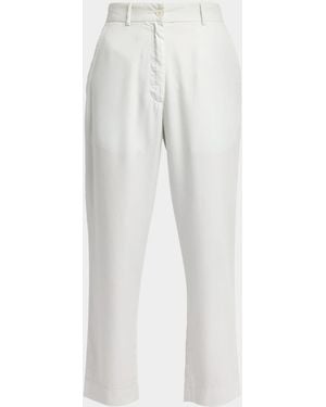 The Row Karsten Cotton Straight-Leg Ankle Pants - White