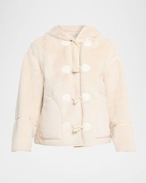 Ramy Brook Lucy Hooded Faux Fur Jacket - Natural